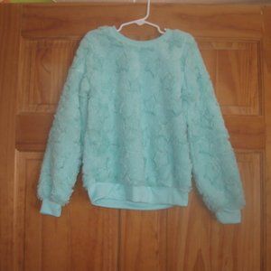 5/$30 Girls lz Byer Teal Fuzzy Long Sleeve Top